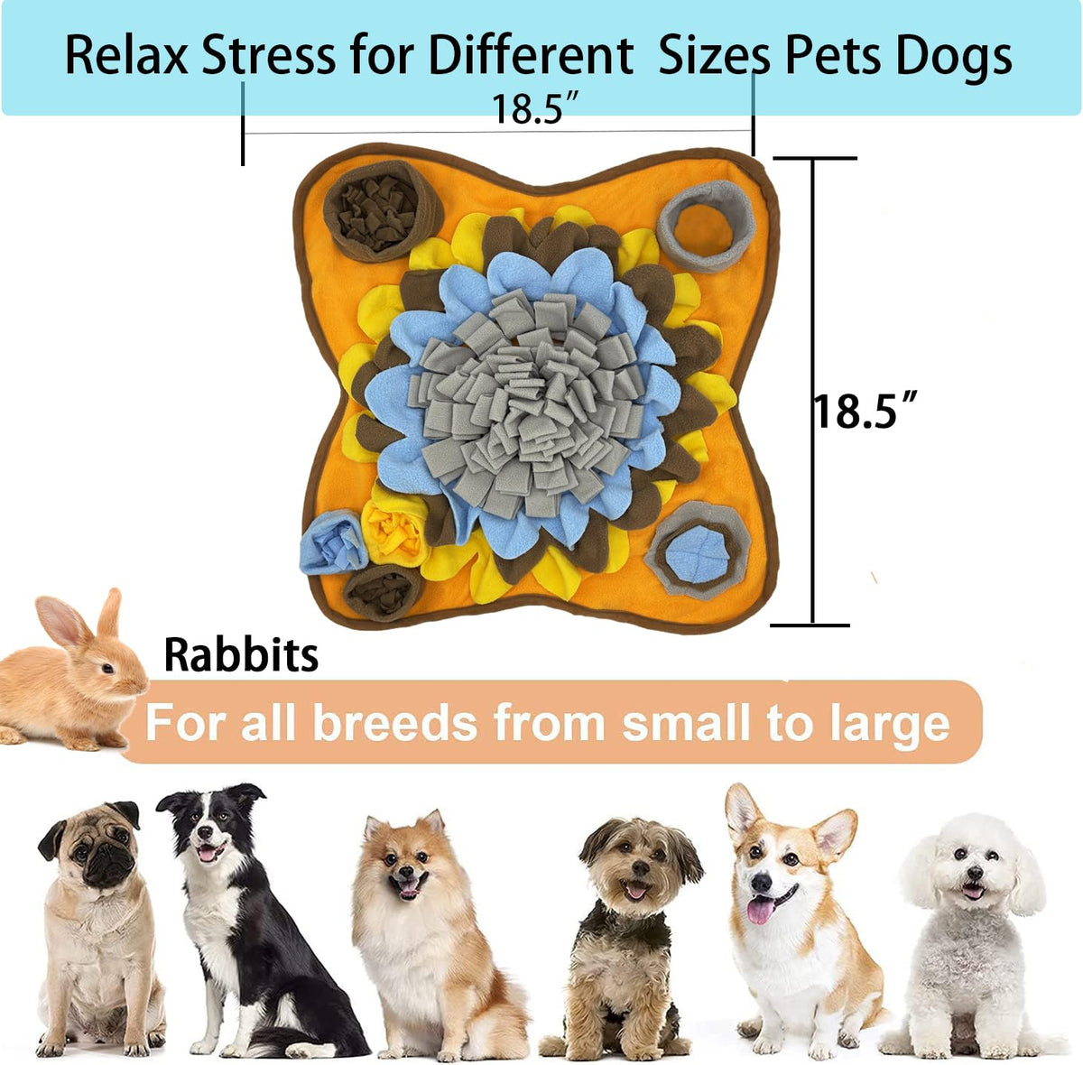 Dogs Snuffle Mat Pet Feeding Mats Puppy Sniffing Pad (Grey Brown)