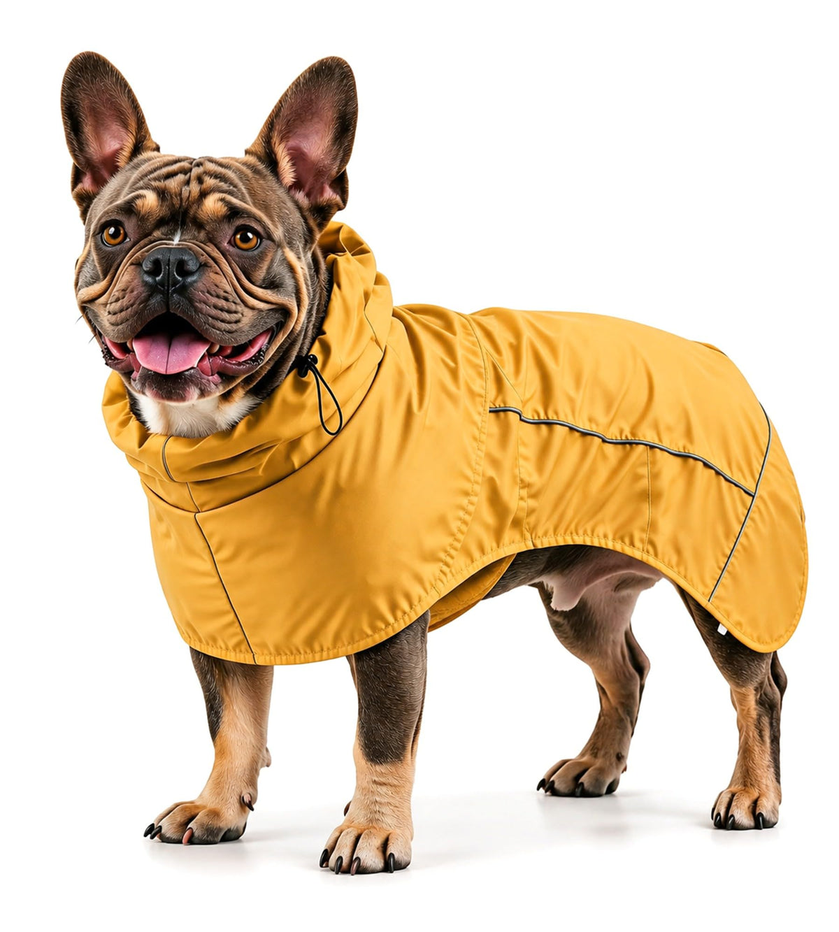 Dog Raincoat Full Body Coverage Waterproof Windproof Hooded Jacket (Yellow / Medium)