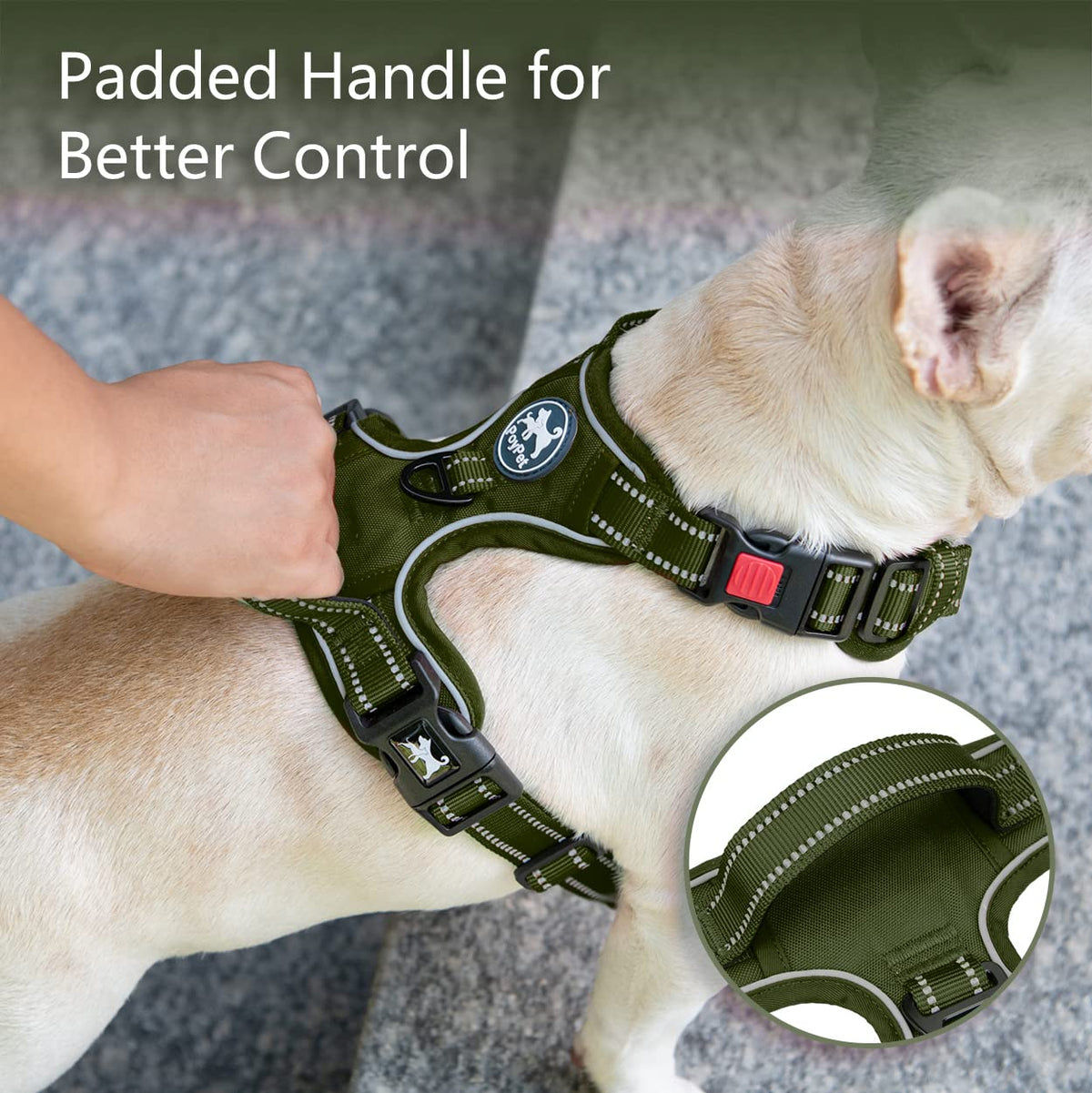 No Pull Dog Harness (Medium / Military Green)