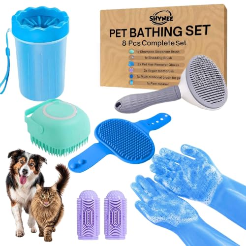 8PCs Premium Quality Grooming & Bath Supplies for Dogs & Cats