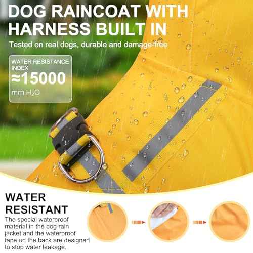 Dog Raincoats for Medium Dogs (Yellow Duck / M(Back 15", Chest 22.5", Neck 16"))