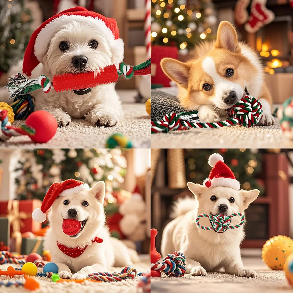 Christmas Dog Toys Bulk 15 Pack (Christmas)