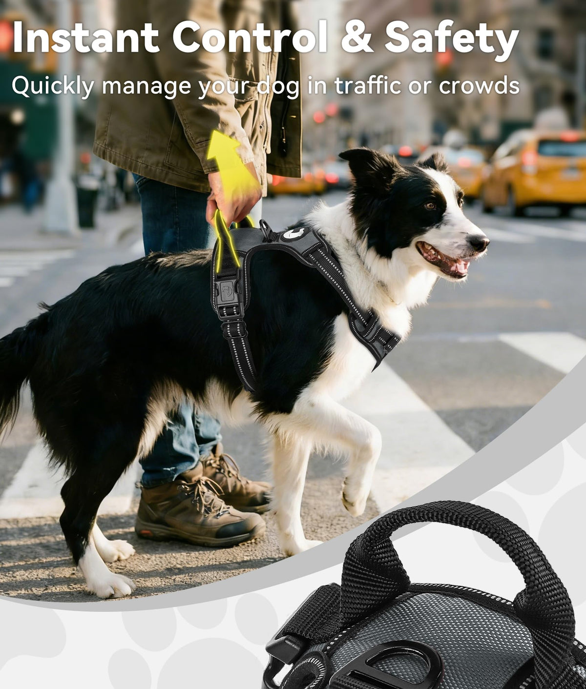 No Pull Dog Harness for Large Dogs (Large / Gray)