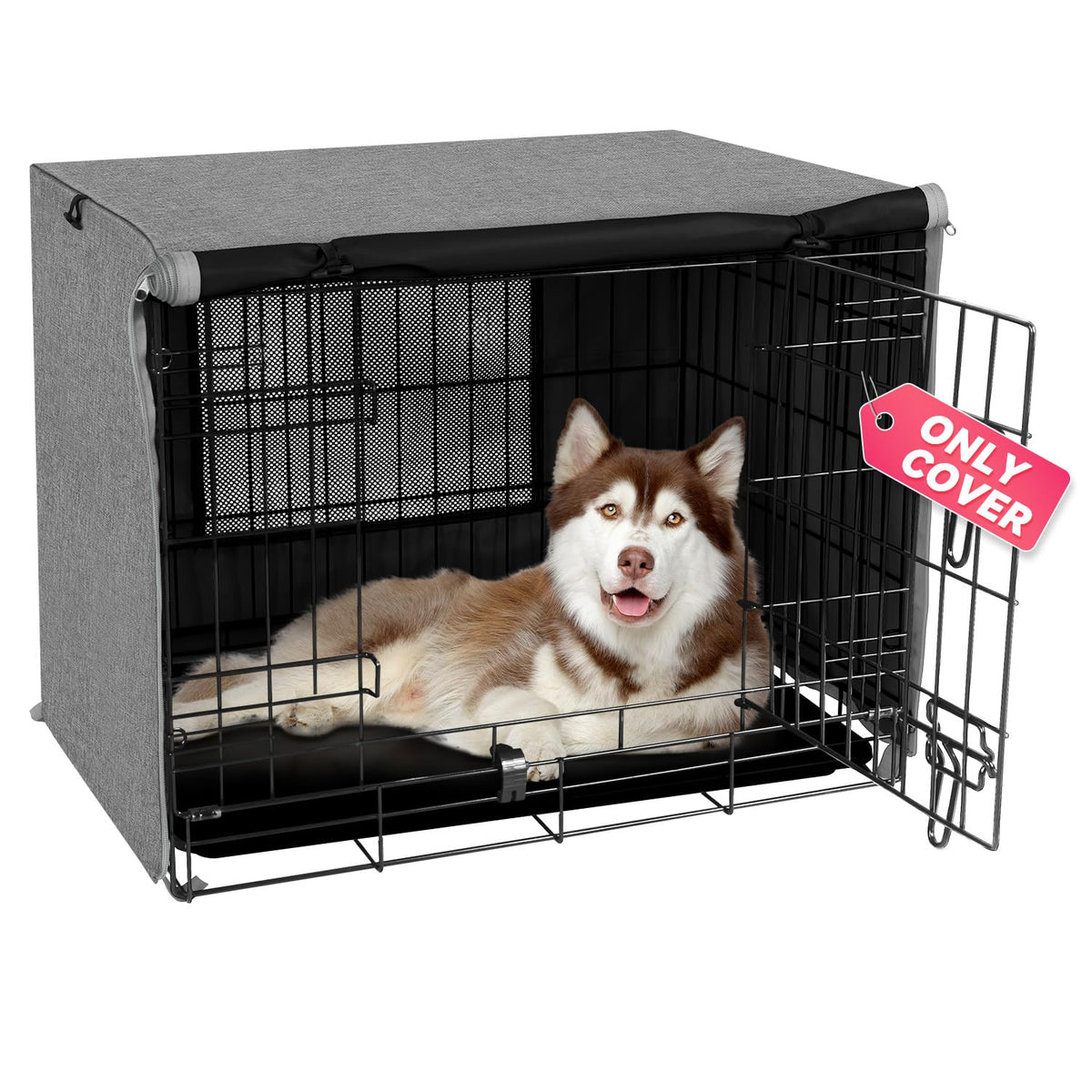 Dog Crate Cover (Light Grey / 48 Inch)