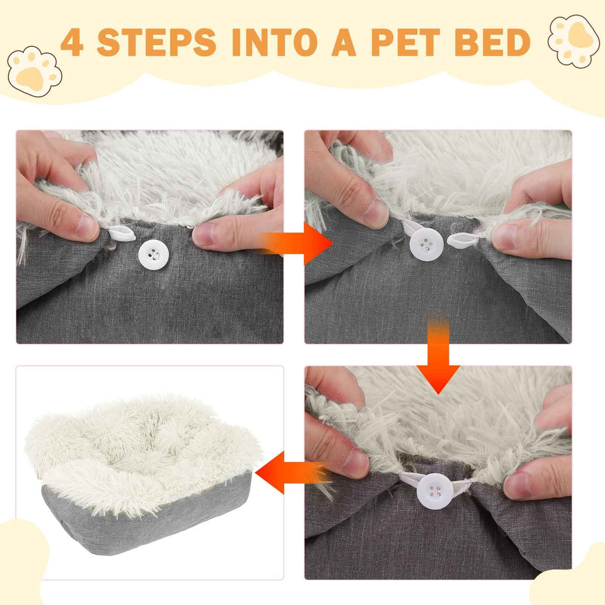Self Warming Cat Bed (White / M: 20"x24")