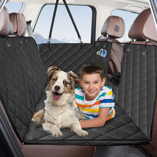 Hard Bottom Dog Car Seat Cover for Back Seat (Matte Black / Standard)