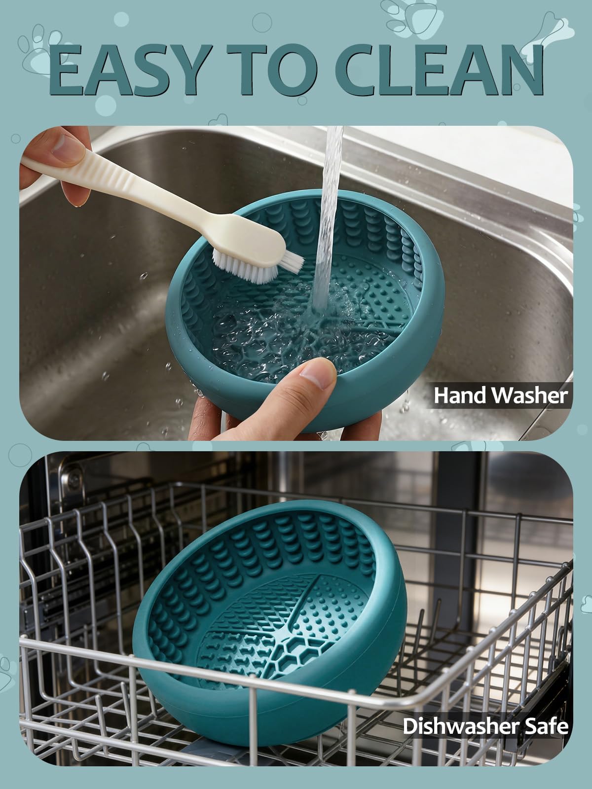 Dog Lick Bowl for Large Dogs (Teal / Large)