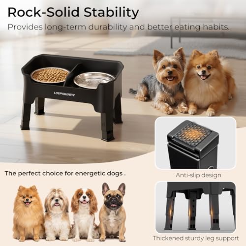 Mess Proof Elevated Dog Bowls (Matte Black / Small)
