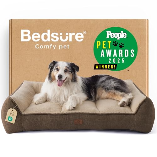 SupportMax® Extra Thick Orthopedic XL Dog Beds Large Sized Dog (Brown / 42"l X 30"w X 9.5"th)