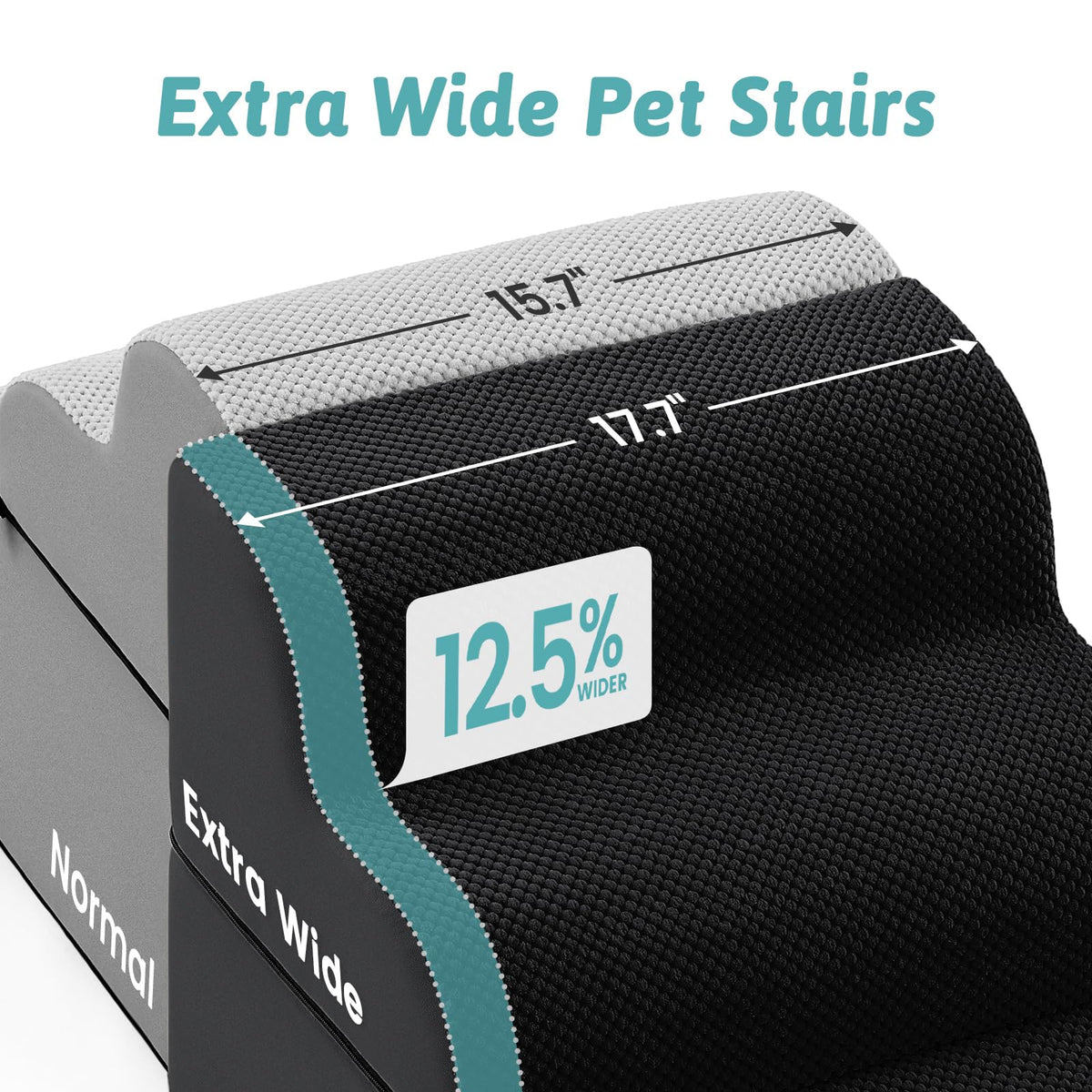 Detachable Small Dog Stairs 19.7" H (Black / Detachable 17.7" x 28.3"x 19.7")