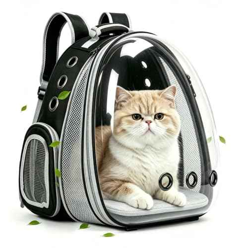 Expandable Pet Backpack 14"×15"×16.5" Cats Dogs Carrier Bag (Front Expandable-Black / 14.0"L x 15.0"W x 16.5"H)
