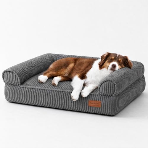 Dog Couch Bed (Dark Grey / 36.6"Lx25"Wx10"Th)
