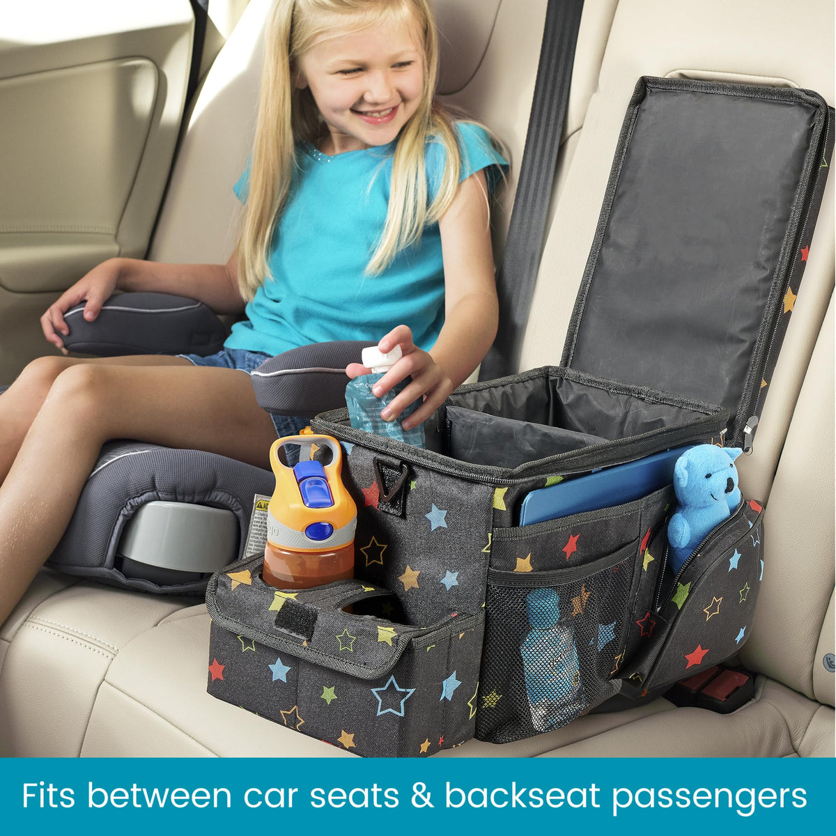 CarHop Car Caddy Organizer With Cooler and Cup Holders (Stars)