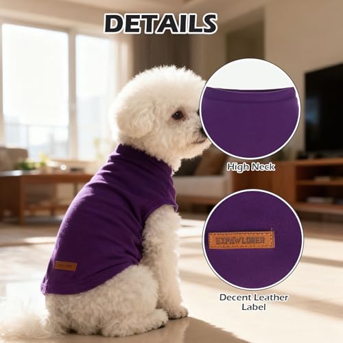 Cat Sweater Warm Fleece Pet Clothes for Cats Only (Purple / Large)