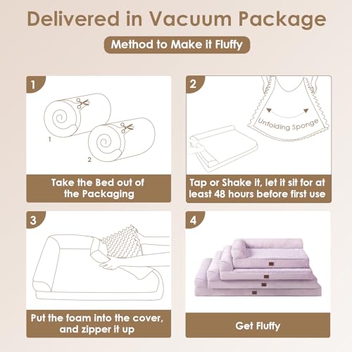 Memory Foam Dog Bed for Crate (Lilac / 41.0"L x 27.0"W x 6.5"Th)