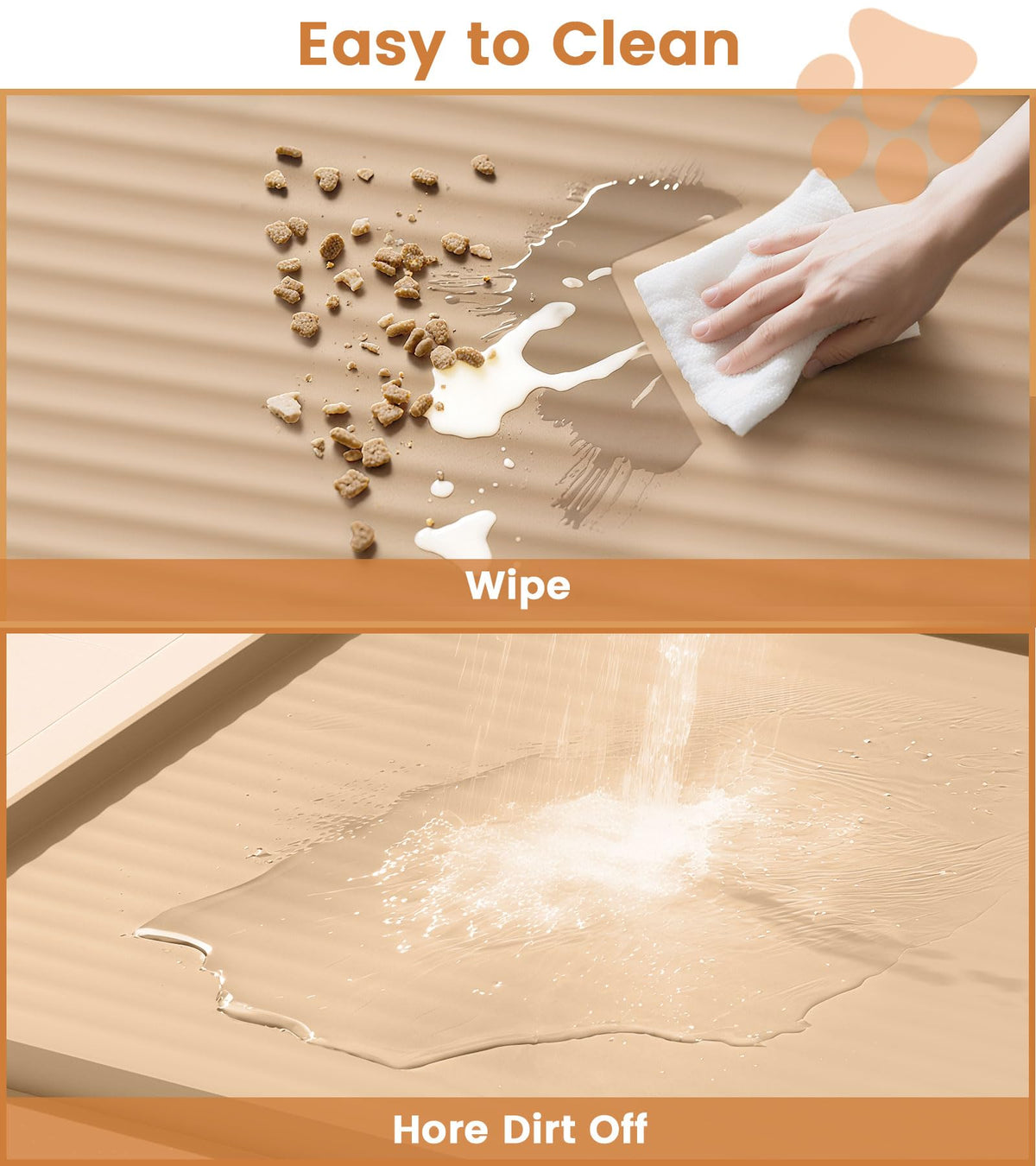 Dog Food Mat 36"x24" (Khaki)