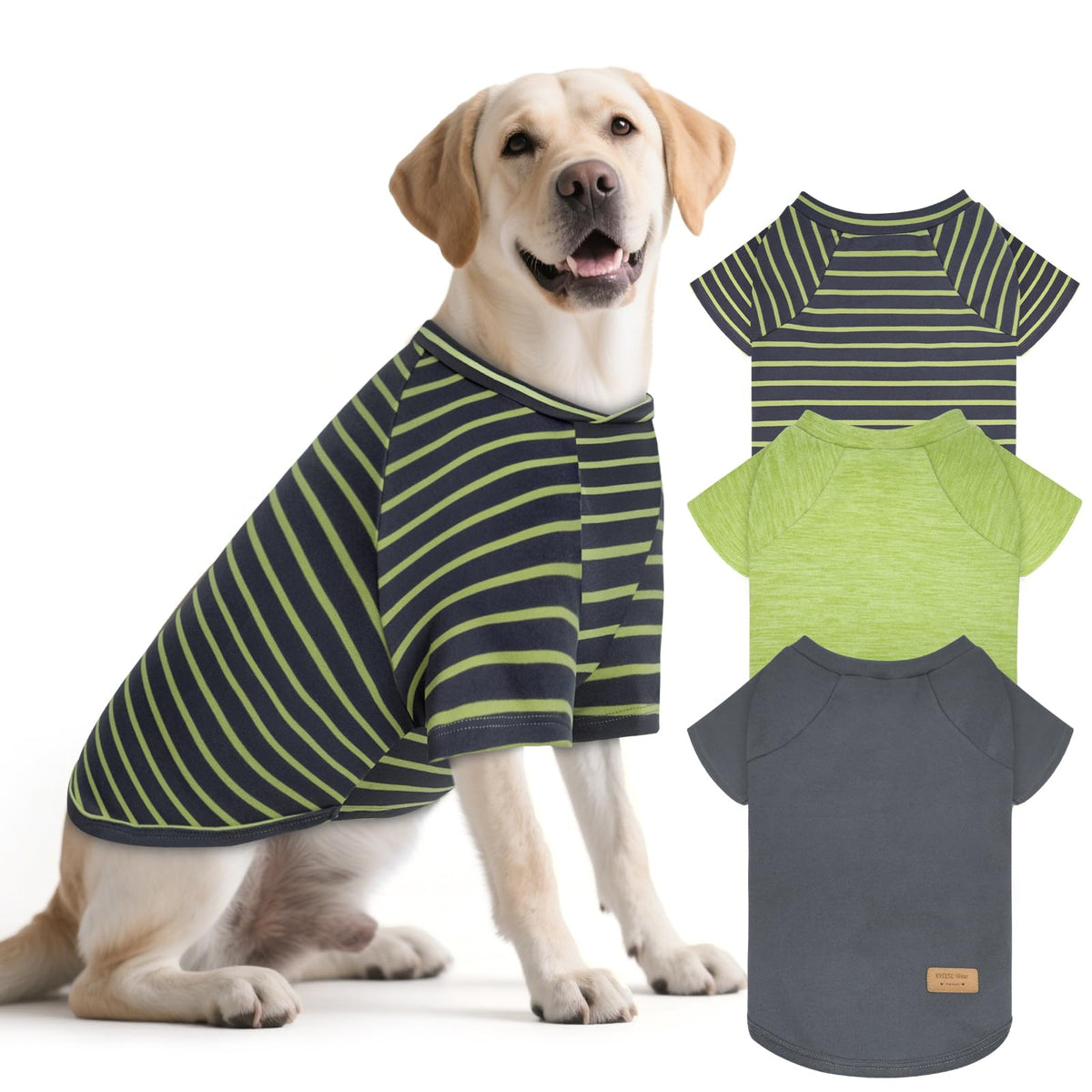 3Pack Dog Sweater with Sleeves Fleece Shirt for Large Dogs (2XL (50-75lbs) / 09# Green)
