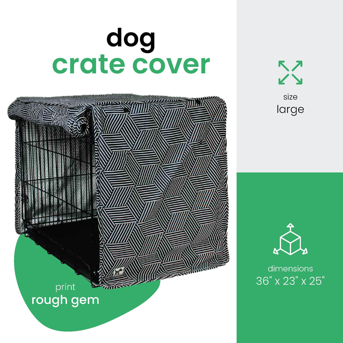 Rough Gem Dog Crate Cover (Rough Gem / 36.0"L x 23.0"W x 25.0"H)