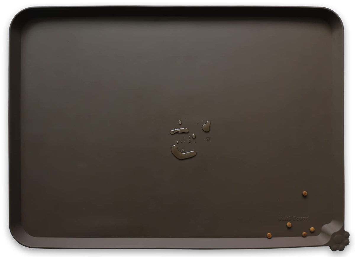XX Large Silicone Pet Food Mats Tray (28" x 26" / Coffee)