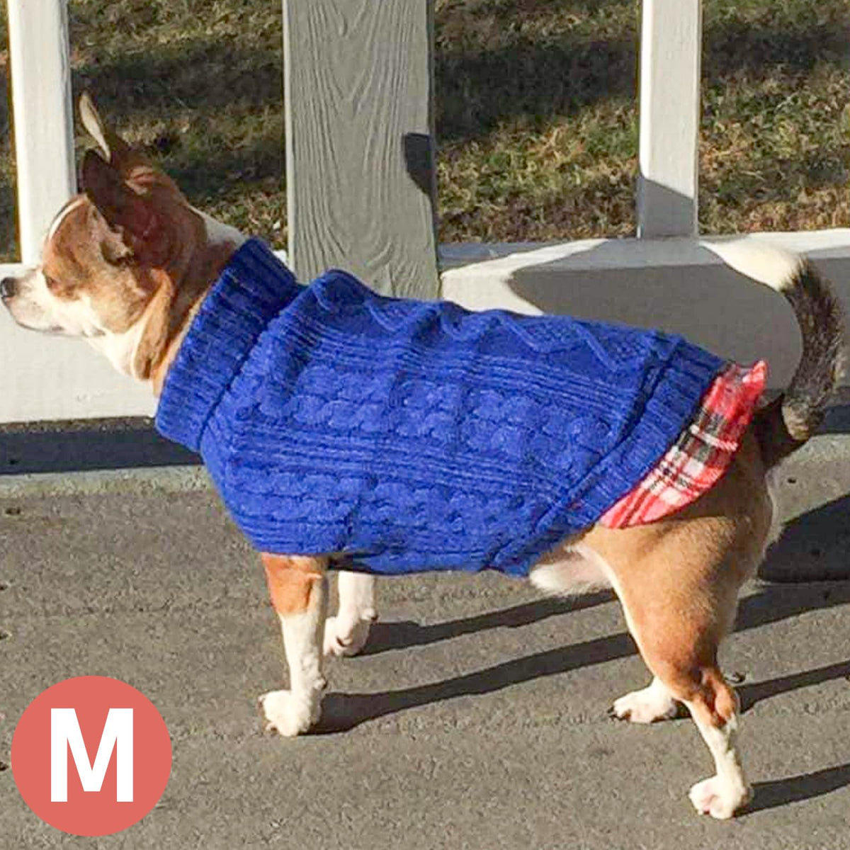 Dog Sweater for Small Dogs Turtleneck Thick Knit Pullover (Medium (7-13lbs) / 6# Blue)