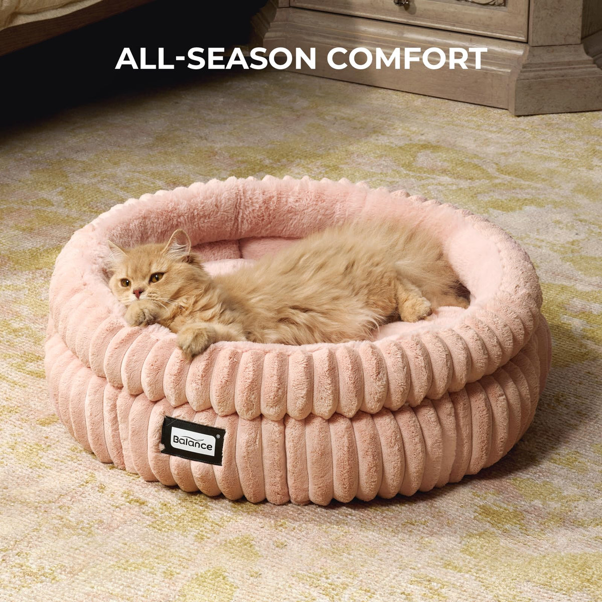 Cat Bed Kitten Bed (20.0"L x 20.0"W x 8"Th / Acorn Pink)