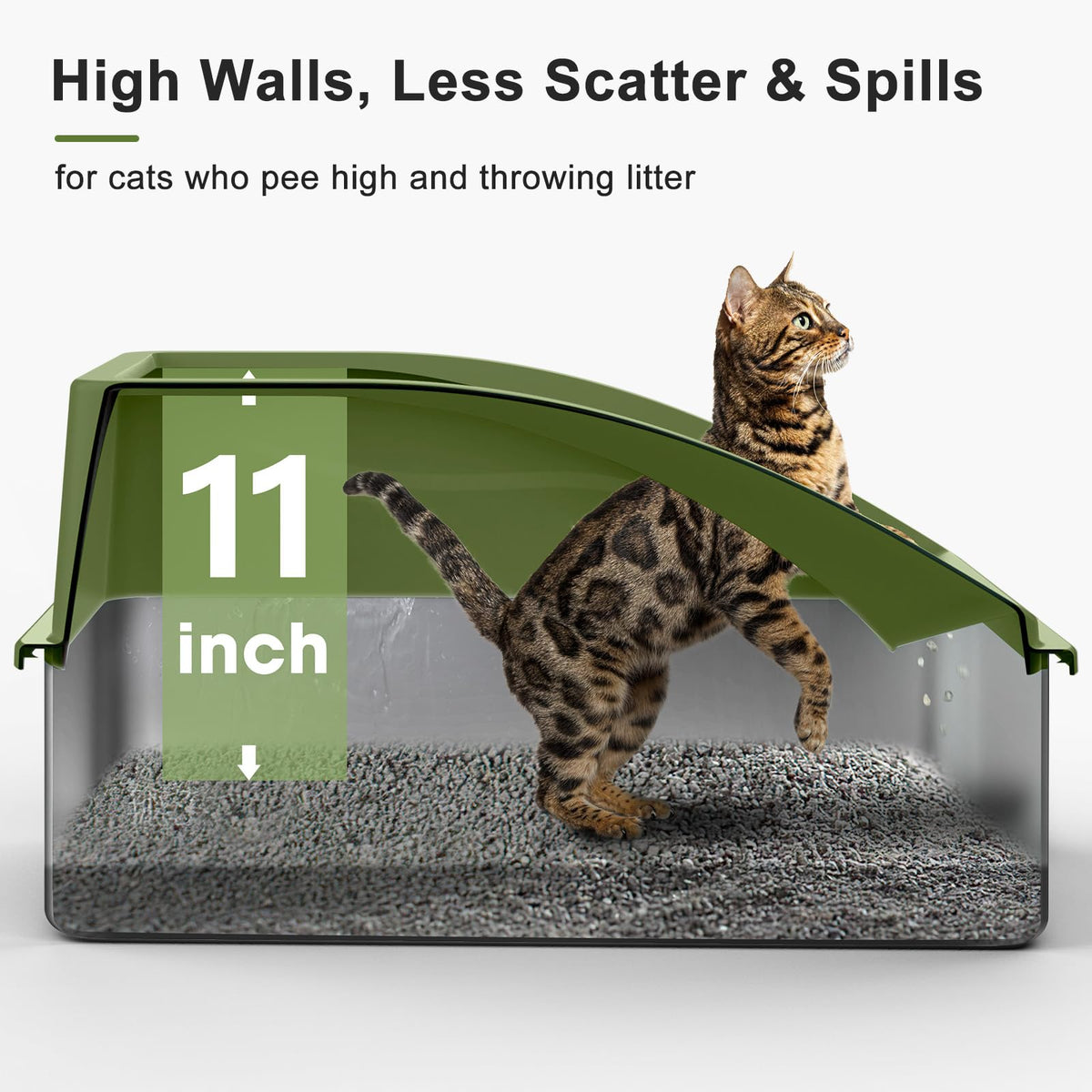 Stainless Steel Litter Box (Olive Green / X-Large)
