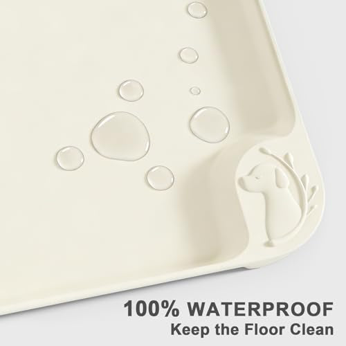 Silicone Pet Feeding Mat (CreamWhite / 24"L x 16"W)