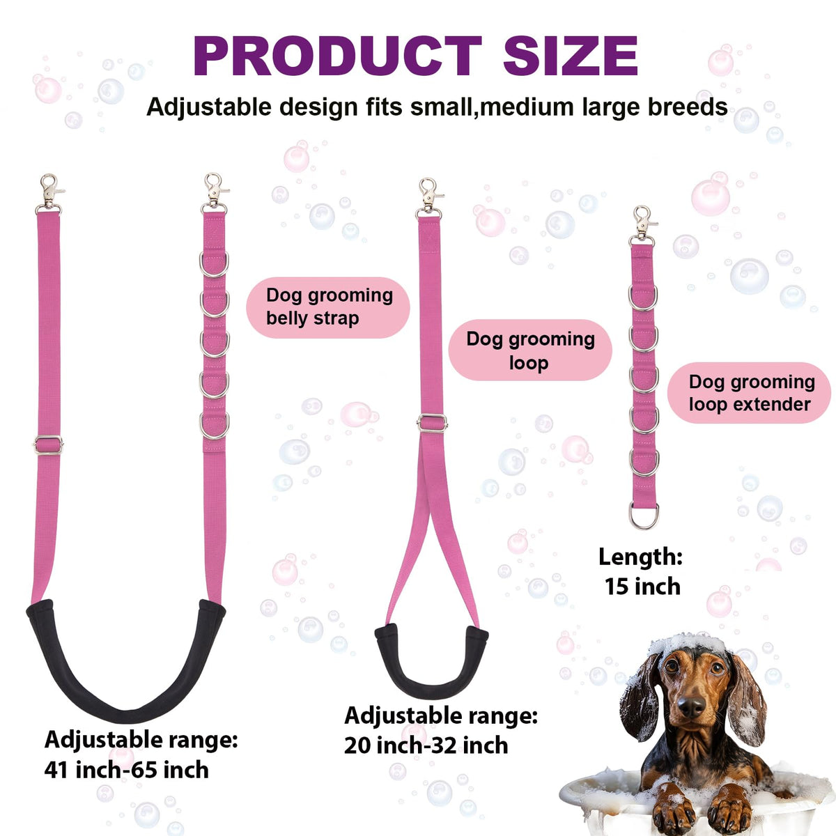 Dog Grooming Belly Strap (Pink)
