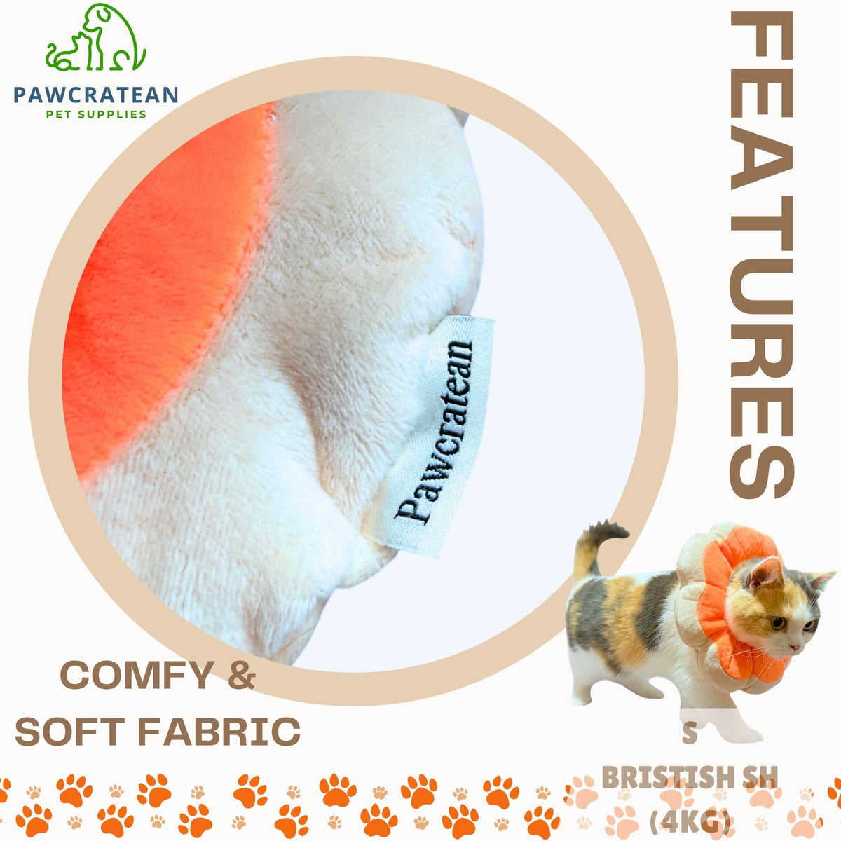 Adjustable Comfy Flower Style Elizabeth Collar for Cats Puppies Soft Recovery Cone Pet Protective Neck Collar (Orange / Samll)