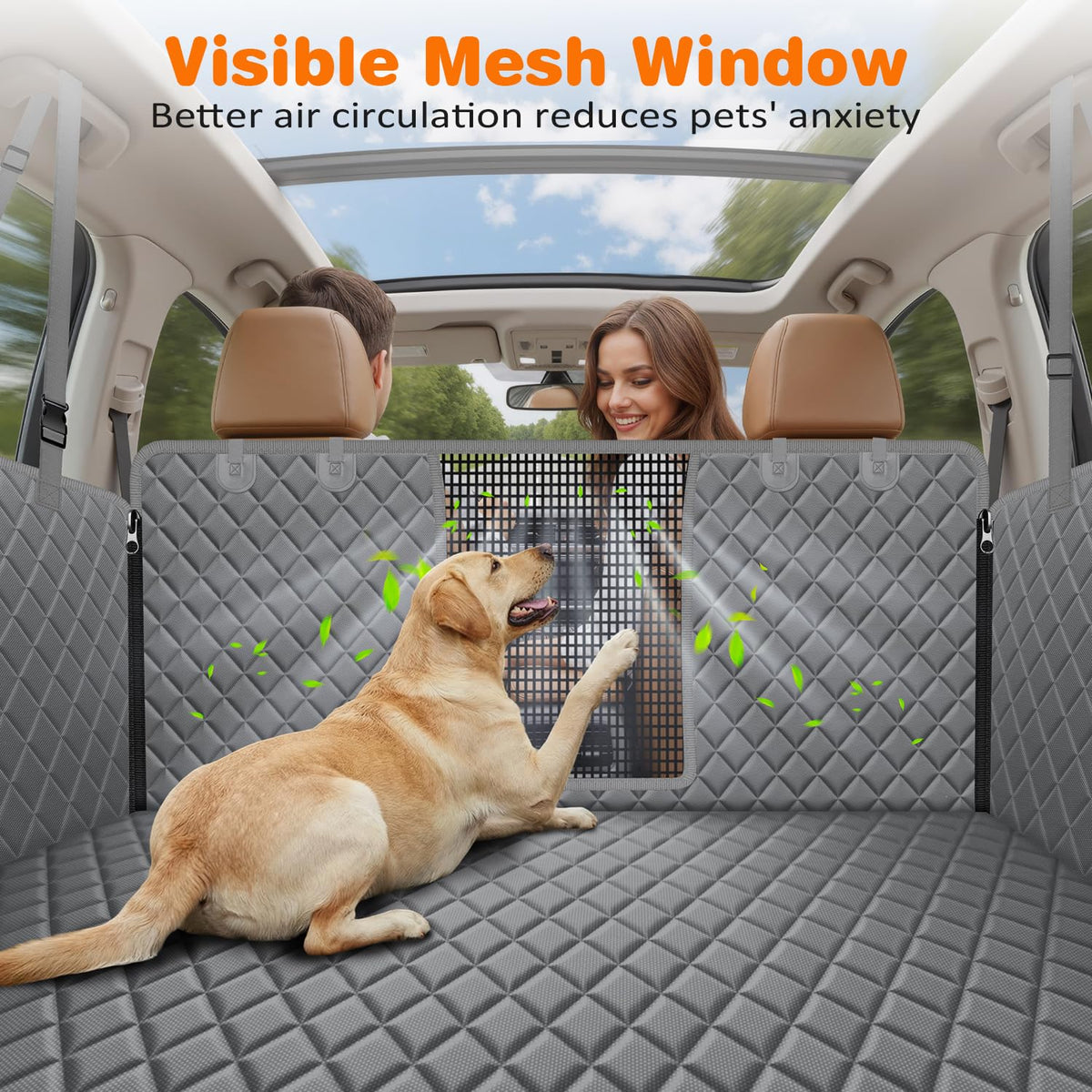4 in 1 Dog Seat Cover for Full (Gray / X-Large)