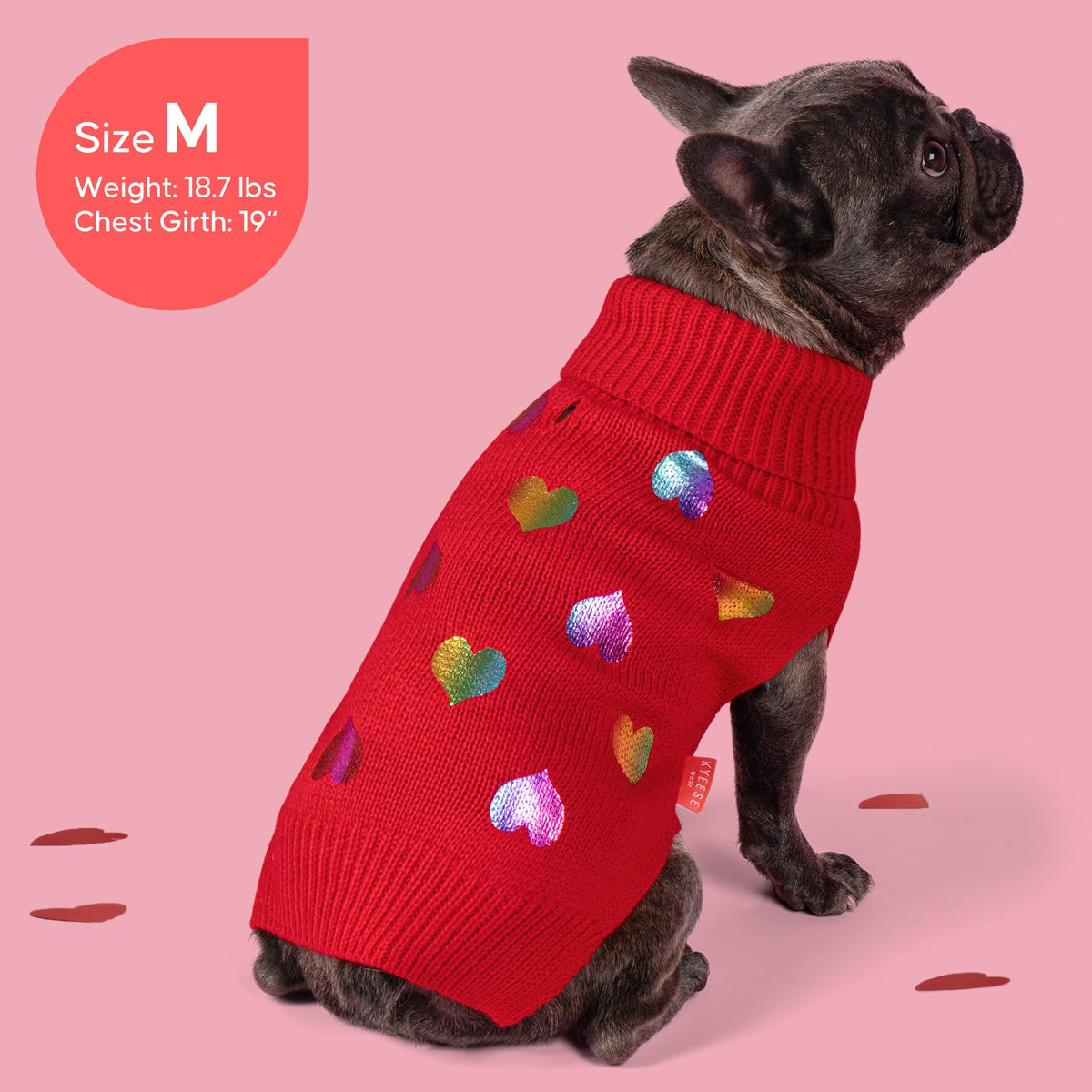 Valentines Dog Sweater (Small (4-7lbs) / Heart (Red))