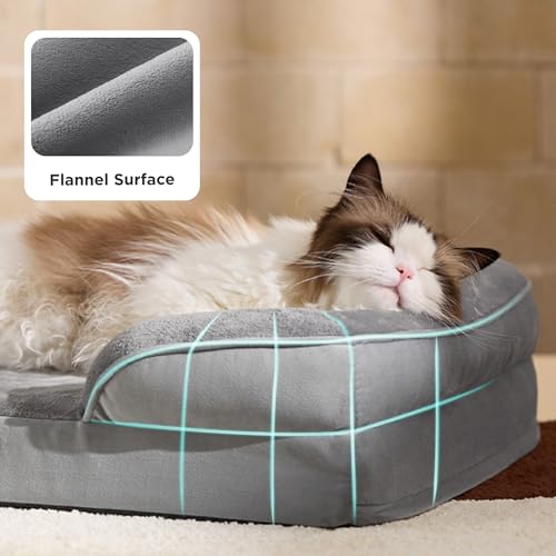 Orthopedic Dog Beds Extra Small Washable Original Design (Grey / 20"l X 15"w X 6"th)