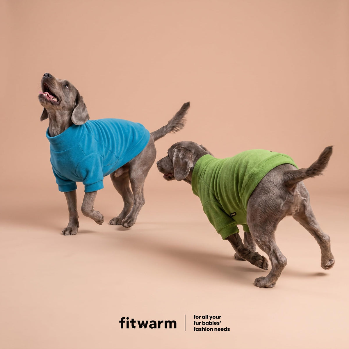 3 Pack Turtleneck Fleece Dog Sweater (Large / Bright Blue Green Brown)