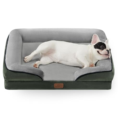 Orthopedic Dog Beds for Medium Dogs Washable Original Design (Dark Green / 28"l X 23"w X 6.5"th)