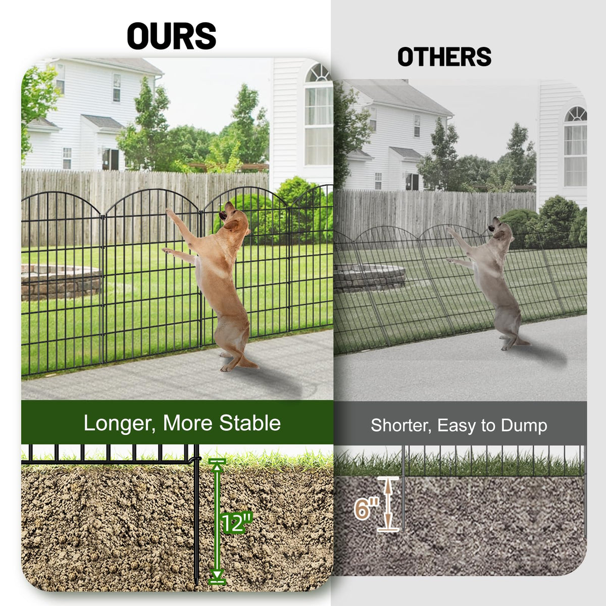Metal Garden Fence 42 in x 23.3 ft (42"Hx23.3ft (10Panels))