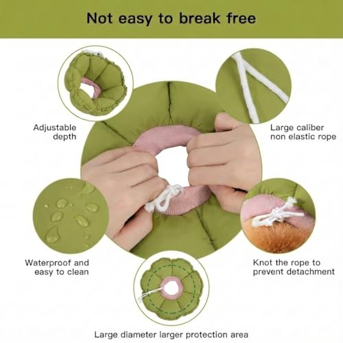 Soft Dog Cones for Medium Dogs (XL-Standard / Green Flower)