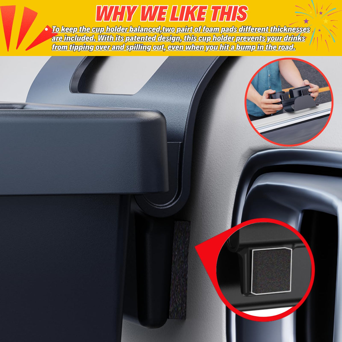 Extra Hanging Car Door Window Drink Coffee Cup Holder with Storage Organizer Tray (Car Door Cup Holder & Coin Organizer)