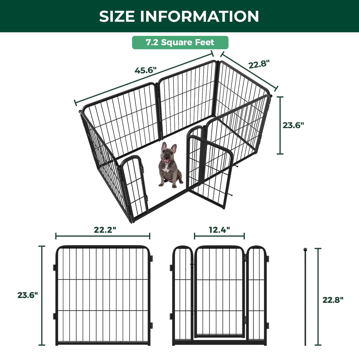 Homeplus Indoor Dog Playpen (Black / 24"H)