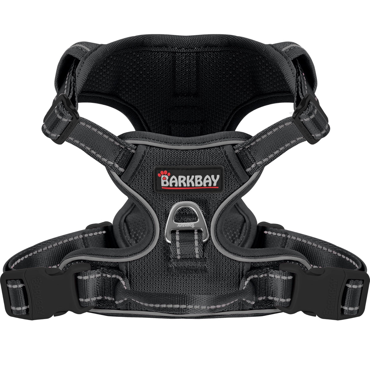 Dog Harness for Small Sized Dog No Pull Mesh 2 Clips Dog Vest (Black-Mesh / X-Small)