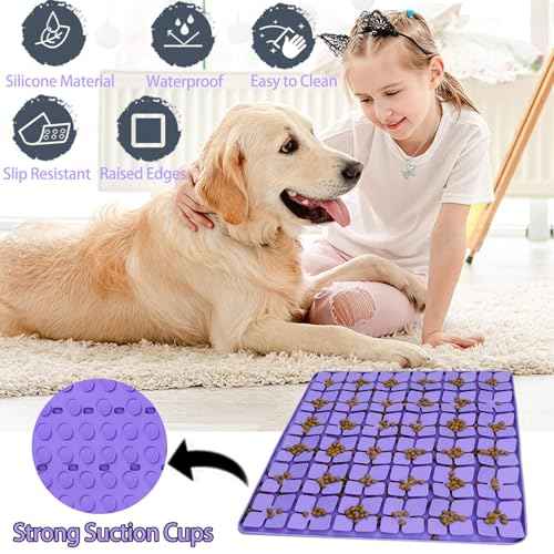 Silicone Snuffle Mat for Large Dogs (Purple-L (16.31x16.3in))