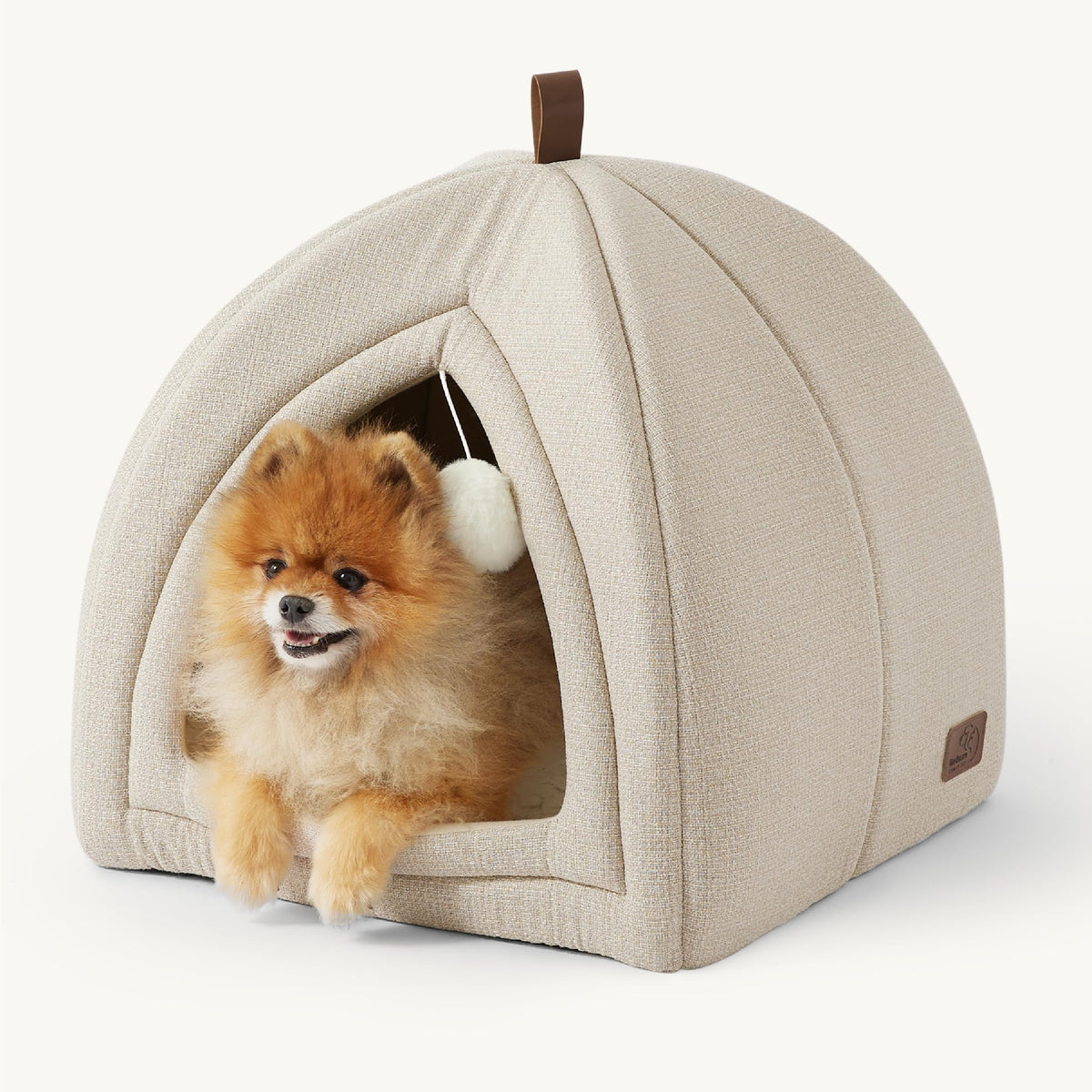 2in1 Cat Beds for Indoor Cats Cave for Kitten with Washable Pillow (L(17.3x17.3x17.3) / Beige)
