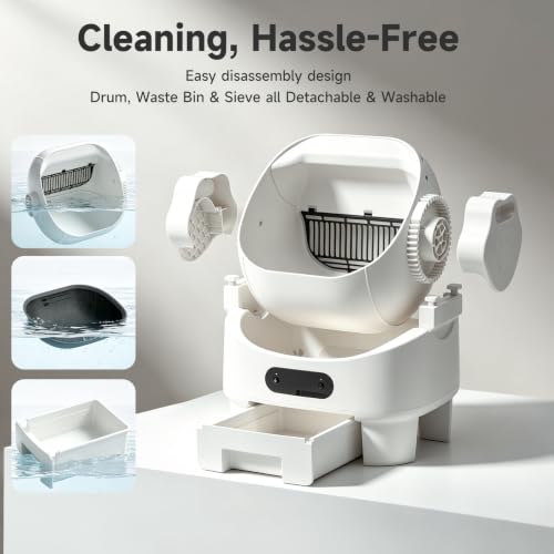 Self Cleaning Automatic Auto Large Multiple Cat Litter Box (White - Self-Cleaning / Large)