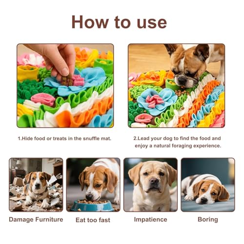 15.4" Snuffle Mat for Cats Dogs Small (15.4"L x 15.4"W / blown)