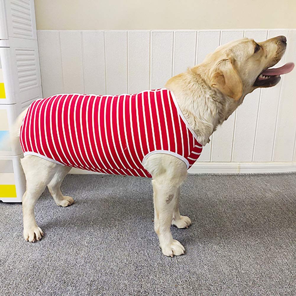 Dog’s Recovery Suit Post Surgery Shirt for Female Male Dog (4xl / red white stripe)