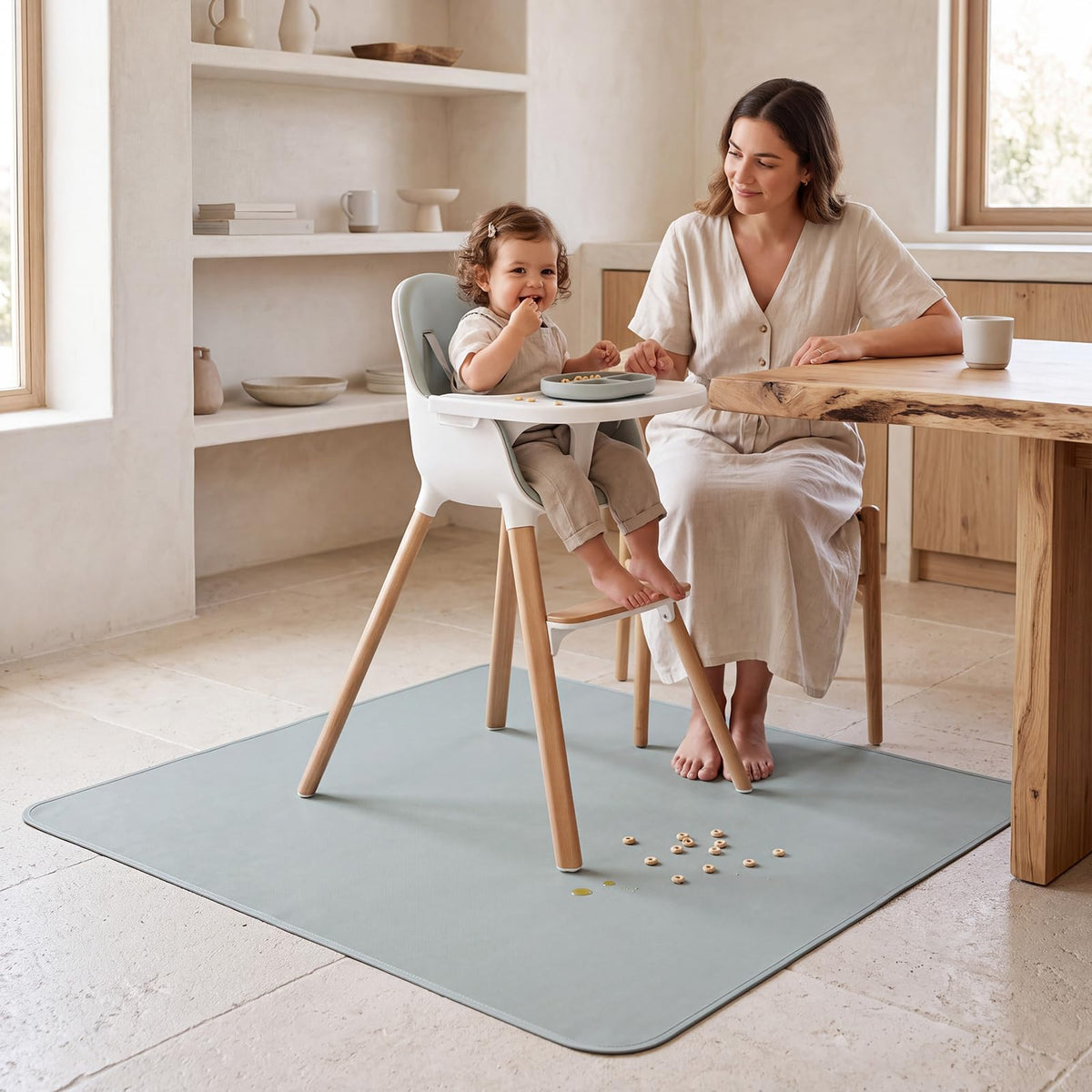 Splat Mat for Under High Chair (Gray)