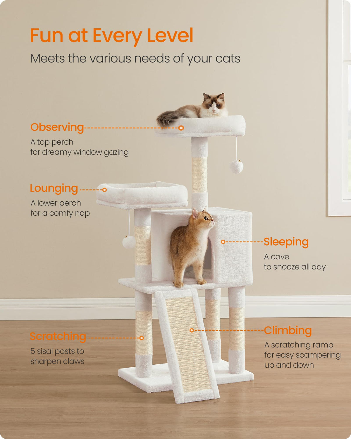 Cat Tree 45.3 (Cream White)