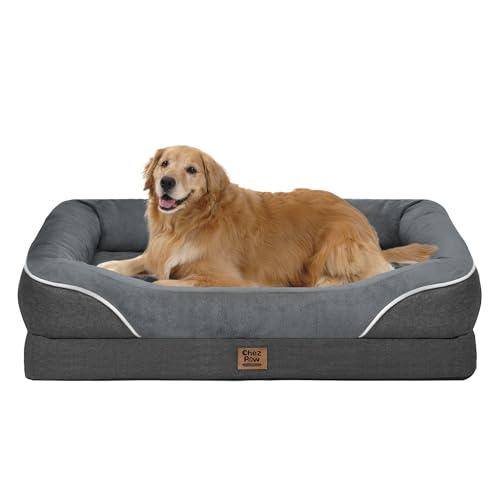 Waterproof Orthopedic Dog Bed for Large and Extra Large Dogs (Dark Grey / 42"L x 30"W x 7.5"Th)