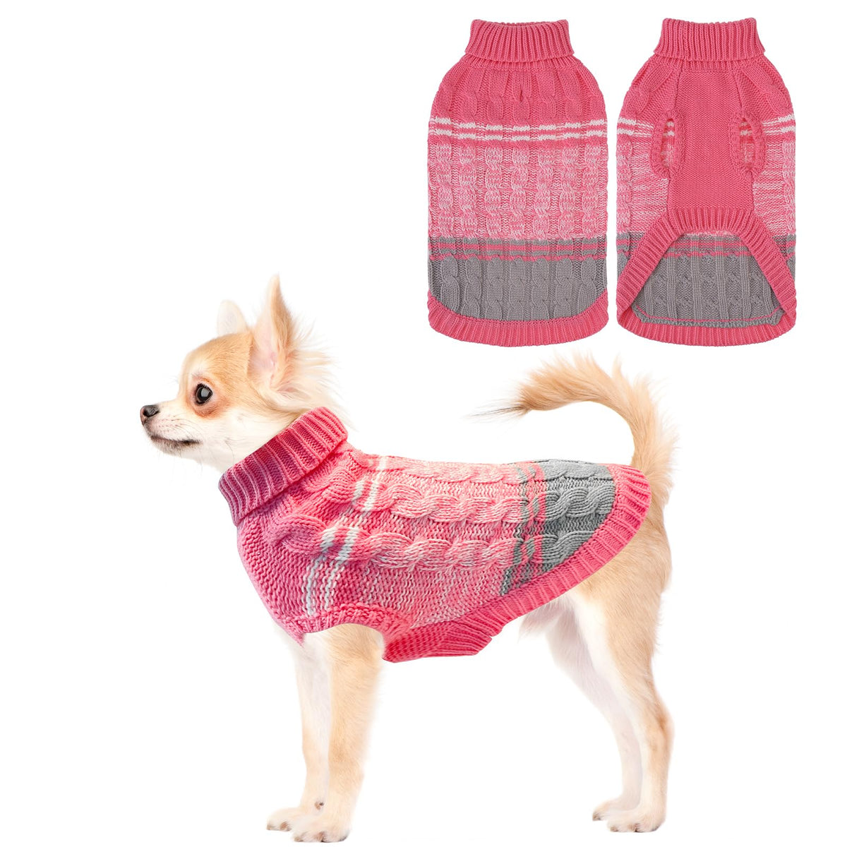 Dog Sweaters for Small Dogs Girl Boy (X-Small / #1 Pink)