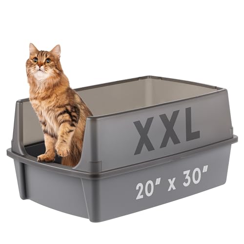 XX Large High Sided Cat Litter Box (XXL / Gray)