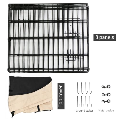 Foldable Metal Dog Exercise Pen (Tan / 36''H)